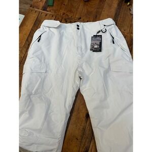 WULFUL Snow Pants Mens XXL White Waterproof Cargo Utility Ski Alpine Outdoor